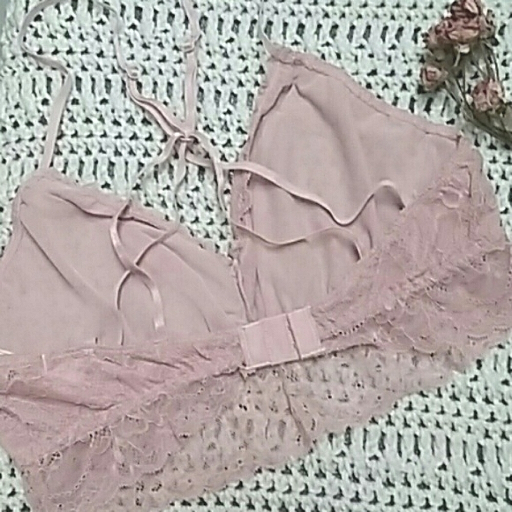 Chroma Tale Lace Bralette Soft Rose Blush Multiple Sizes Available - Picture 4 of 5
